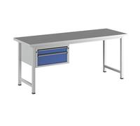 Banco de trabajo, bastidor modular serie V ANKE, 2 cajones, anchura 2000 mm