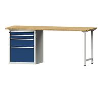 Banco de trabajo, bastidor modular serie V ANKE, 4 cajones: 2 x 90, 1 x 180, 1 x 360 mm