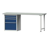 Banco de trabajo, bastidor modular serie V ANKE, 4 cajones: 2 x 90, 1 x 180, 1 x 360 mm