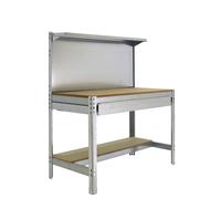 Simon Rack Banco de Trabajo Taller, Capacidad Carga 600 kg, 1445x1510x610 mm, Mesa de Trabajo, 1 Cajón, Galvanizado/Madera - BT3