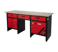 Banco de trabajo con 6 cajones y panel herramientas HOLZMANN wt1700