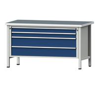 Banco de trabajo con cajones XL/XXL, bastidor modular ANKE, anchura 1500 mm, 4 cajones