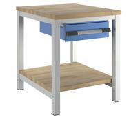 Banco de trabajo, construcción de bastidor Serie 8000 eurokraft pro, 1 cajón de 150 mm, 1 estante