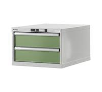 Banco de trabajo de sistema modular, armario inferior LISTA, altura 383 mm, 2 cajones