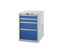 Banco de trabajo de sistema modular, armario inferior LISTA, altura 800 mm, 4 cajones