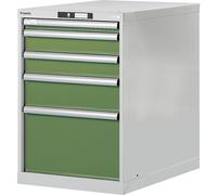 Banco de trabajo de sistema modular, armario inferior LISTA, altura 800 mm, 5 cajones