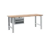 Banco de trabajo en sistema modular LISTA, altura 740 - 1090 mm, armario colgante, 3 cajones