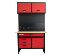 Holzmann WHL1200 - Banco de trabajo con armario colgante y pared perforada