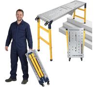 Banco De Trabajo Plegable Ajustable De Alta Resistencia para Andamios, Capacidad De 1100 Lbs, Plataforma De Trabajo Portátil De 47x14 con Asa Y Ruedas para Garaje, Almacén Y Construcción.