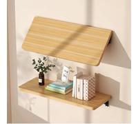 Banco de trabajo plegable montado en la pared, ahorro de espacio, escritorio con soportes resistentes para oficina en casa o espacios pequeños, acabado natural, 40 x 24 cm
