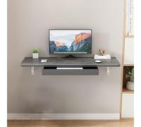 Banco de trabajo plegable montado en la pared, escritorio de pared que ahorra espacio, pequeño escritorio plegable de madera, múltiples estilos disponibles, capacidad de carga fuerte, fácil de