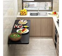 Banco de trabajo plegable montado en la pared, mesa de cocina de madera maciza resistente con hojas caídas que ahorra espacio, pequeño escritorio plegable para comedor y computadora para el hogar y la