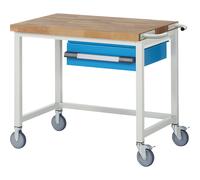 Banco de trabajo rodante Serie 8000, construcción de bastidor eurokraft pro, 1 cajón colgante
