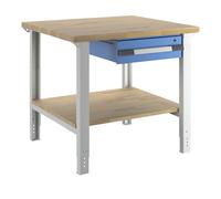 Banco de trabajo, sistema modular Serie 7000 eurokraft pro, 1 cajón, 1 repisa