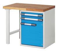Banco de trabajo, sistema modular Serie 7000 eurokraft pro, 2 cajones, 1 armario, profundidad 700 mm