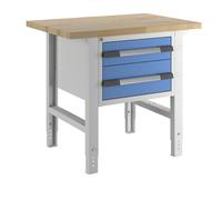 Banco de trabajo, sistema modular Serie 7000 eurokraft pro, 2 cajones