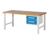 Banco de trabajo, sistema modular Serie 7000 eurokraft pro, 2 cajones