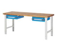 Banco de trabajo, sistema modular Serie 7000 eurokraft pro, 2 cajones colgantes