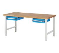 Banco de trabajo, sistema modular Serie 7000 eurokraft pro, 2 cajones colgantes