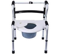 Banco de Transferencia con Asiento Acolchado, Asiento Elevado para Inodoro con Asas, Andador Plegable, Silla con Inodoro, Marco de Seguridad Ajustable y Ligero.