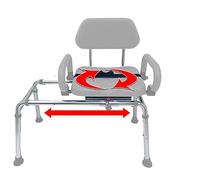 Banco de Transferencia Deslizante de carrusel con Asiento Giratorio. Silla de baño y Ducha Acolchada Brazos pivotantes. Diseño de Ahorro de Espacio para bañeras y duchas.