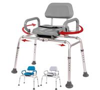 Banco de Transferencia Deslizante de carrusel con Asiento Giratorio. Silla de baño y Ducha Acolchada Brazos pivotantes. Diseño de Ahorro de Espacio para bañeras y duchas.