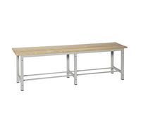 Banco de vestuario montado con madera Gris/Madera Simonrack 475x1500x320 mms -Banco de vestuario - Banco de madera - Se entrega montado