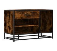 Banco de Zapatos con Almacenamiento, 80x40x53,5 cm, Madera de Ingeniería y | Madera de ingeniería resistente, marco de metal estable, compartimento grande, fácil mantenimiento, montaje en pared incluido