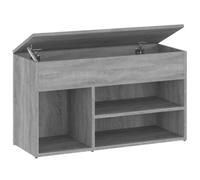 Banco de Zapatos con Almacenamiento, Madera de Ingeniería, Gris Sonoma, 80 | Madera de ingeniería resistente a la humedad, tapa lisa para asiento, compartimento de almacenamiento grande