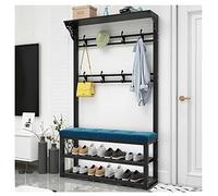 Banco de zapatos con estante de almacenamiento de entrada con cojín, taburete versátil para dormitorio, hogar y oficina, diseño que ahorra espacio