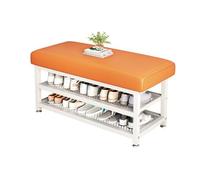 Banco de zapatos de 2 niveles con asiento acolchado, elegante almacenamiento de zapatos de entrada para dormitorio, armario y pasillo, diseño compacto (color 4, 60 x 31 x 49 cm), perfecto para