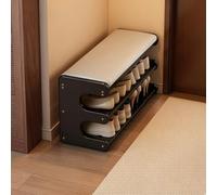 Banco de zapatos de bambú de 3 niveles con asiento abatido, armario para entrada, zapatero con 2 estantes, dimensiones: 31.5 x 11.4 x 15.7 pulgadas (D, 80 x 29 x 40 cm)