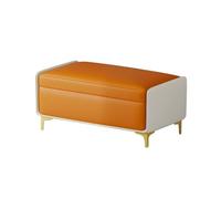 Banco de zapatos de cuero con estante plegable, reposapiés otomano de entrada para sala de estar y dormitorio