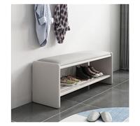 Banco de zapatos de entrada con cojín acolchado, zapatero de madera de 2 niveles para organización de pasillo, elegante solución de almacenamiento para zapatos y accesorios
