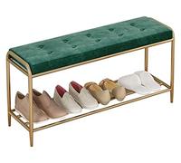 Banco de zapatos de entrada de estilo nórdico, multifuncional, otomano, de hierro forjado, organizador del hogar, material de polietileno duradero, perfecto para pasillo y dormitorio