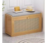 Banco de zapatos de entrada marrón con armario de almacenamiento, asiento acolchado, cajón abatible para pasillo y puerta delantera, diseño compacto (70 x 25 x 45 cm)