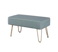 Banco de zapatos de estilo nórdico azul multifuncional para sala de estar, entrada, tienda de ropa, sofá, guardarropa, 80 x 40 x 42 cm