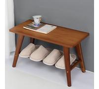 Banco de zapatos de madera que ahorra espacio con almacenamiento, asiento de entrada de 31.5 pulgadas con zapatero, elegante mueble de pasillo marrón para sala de estar y dormitorio, sin respaldo