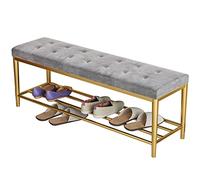 Banco De Zapatos De Metal con Almacenamiento Banco De Almacenamiento De Entrada con Asiento Acolchado Estante Oiganizador De Zapatos para Baño De Vestíbulo De Entrada (Color: Gris, Tamaño: 1