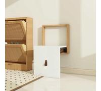 Banco de zapatos plegable de pared ultrafino de madera maciza con bisagra hidráulica, asiento de entrada que ahorra espacio para cambiar fácilmente los zapatos en el pasillo, casa rodante