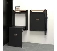 Banco de zapatos plegable montado en la pared con pasamanos, silla abatible que ahorra espacio, elegante taburete de madera para entrada y pasillo