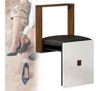 Banco de zapatos retráctil con cojín de cuero, asiento de entrada invisible para pasillo, cocina, sala de estar, taburete cambiador que ahorra espacio
