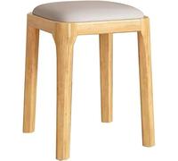 Banco de zapatos, silla de comedor cuadrada de madera, taburete bajo, apilable, taburete de mesita de noche, silla de maquillaje moderna adecuada para sala de estar, dormitorio (color: B)