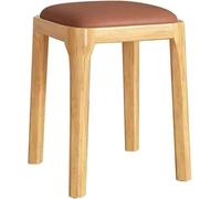 Banco de zapatos, silla de comedor cuadrada de madera, taburete bajo, apilable, taburete de mesita de noche, silla de maquillaje moderna adecuada para sala de estar, dormitorio (color: C)