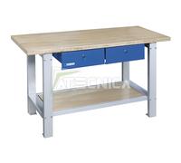 Banco Del Trabajo En Kit de Montaje Fervi B022/15 Plan de Madera Y 2 Cajones