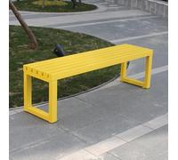 Banco ergonómico de jardín para exteriores con respaldo, 150 cm, madera tratada anticorrosión y acero de doble capa, resistente a plagas, ideal para patio y terraza