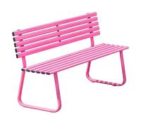 Banco ergonómico para exteriores, silla de parque de acero galvanizado resistente a la intemperie para porche, calles y parques, capacidad de carga de 500 kg, color rosa elegante (150 x 45 x 74 cm)