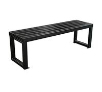 Banco Esquinero Metálico de 2 Plazas Banco Jardin Exterior Resistentes a la Intemperie Banco Terraza Exterior para Parques, Comunidades Residenciales, Plazas Públicas(Black,150x40x45cm)