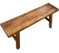 Banco estrecho de madera maciza para mesa de comedor, acabado natural, banco de zapatos para interiores y exteriores, 71 pulgadas, muebles de pasillo y jardín