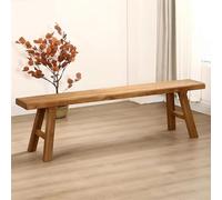 Banco estrecho de madera para entrada, comedor, banco largo natural para zapatos para sala de estar, dormitorio, extremo de cama, 100 x 26 x 45 cm
